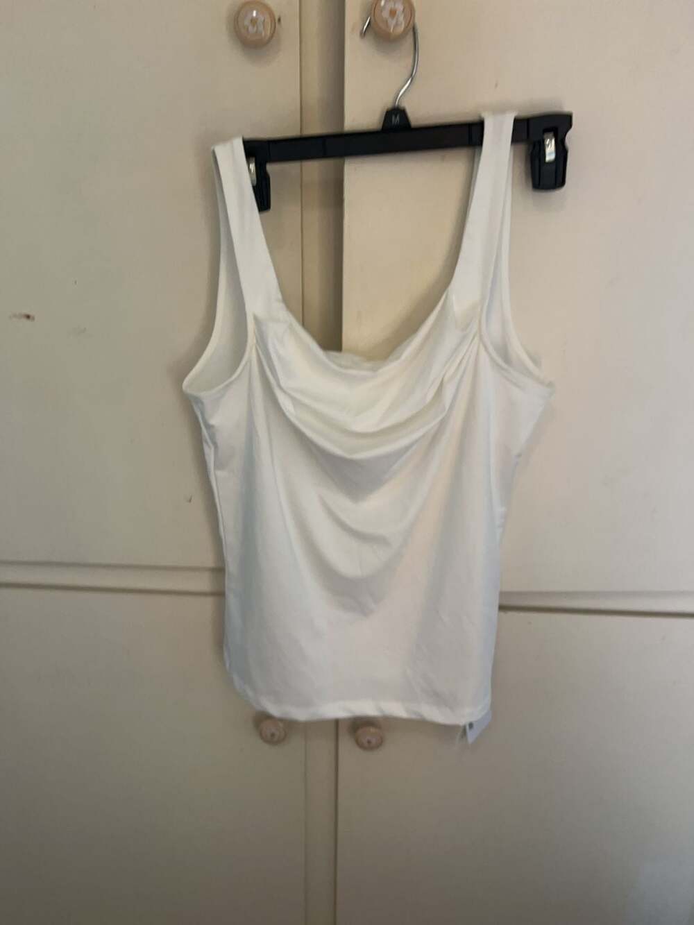 COMMENSE White Cowl Neck Tank Top Size XL